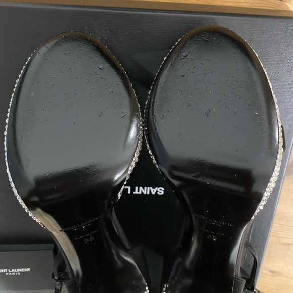 BEAUTIFUL, BLACK CRYSTALLIZED SAINT LAURENT HEELS!!!!! - Picture 10 of 10